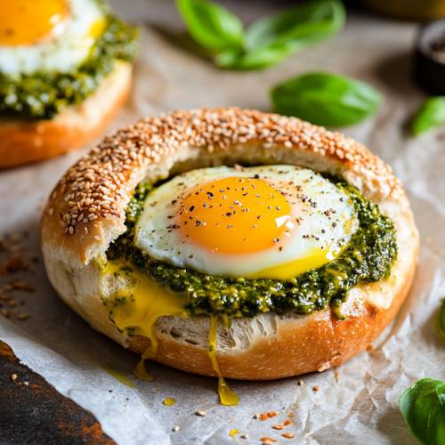 Pesto Egg Bagel: The Dream Combo