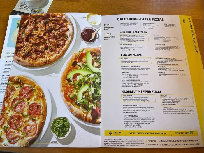 California Pizza Kitchen Atlantic Station Menu Guide
